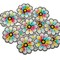 1 1/2" Rainbow Colored Daisy Flower Embroidery Iron On Heat Transfer Patch Pack of 72